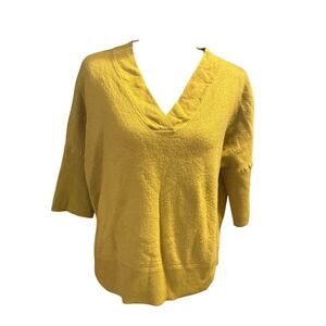 Anthropologie Yellow V-Neck Sweater